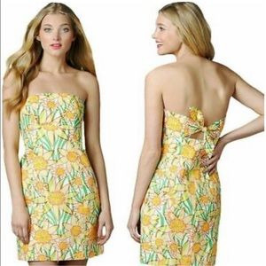 Lilly Pulitzer Size 2 Strapless Sunflower Dress
